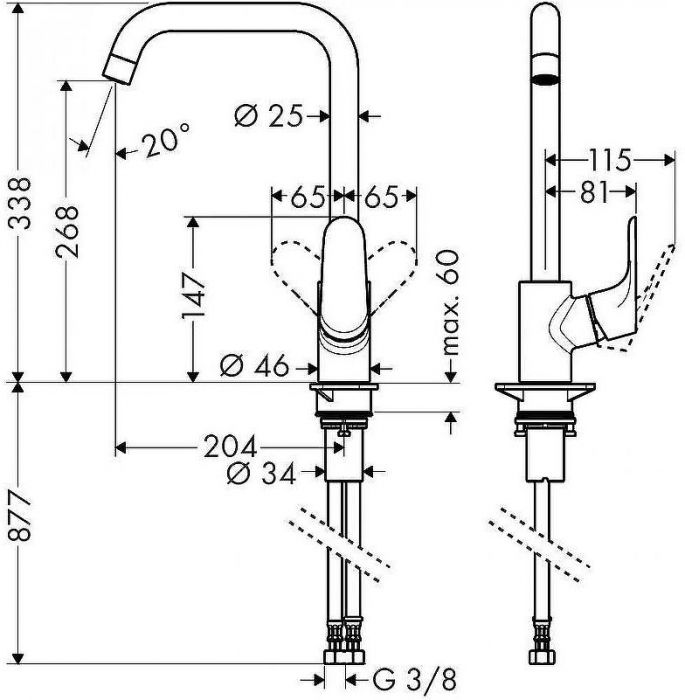 Смеситель для кухни Hansgrohe Focus E2 31820800 Сталь