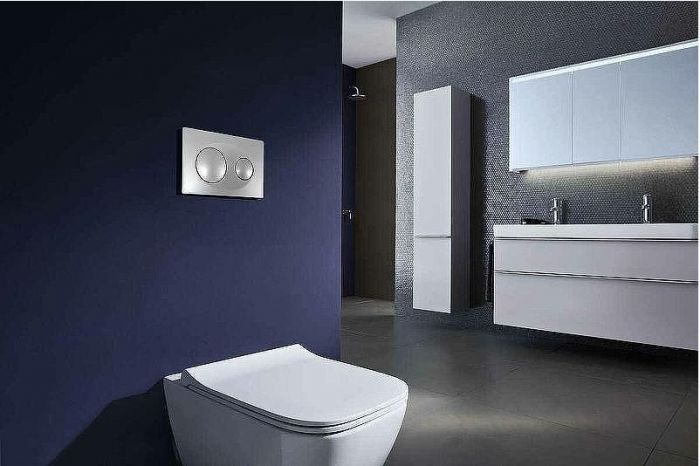 Комплект унитаза с инсталляцией Azario Geno AZ-8010-1000+AZ-8200-0011+AZ-2196D с сиденьем Микролифт и клавишей смыва Хром глянцевый
