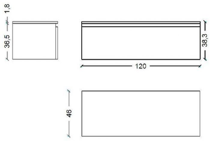 Тумба Boheme Armadi Art Flat Vallessi Uno-S 120 897-120-D подвесная Dark oak