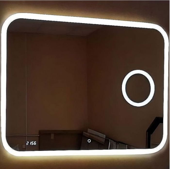 Зеркало Relisan Constance 1000х700 Гл000024355 с подсветкой с сенсорным выключателем, увеличением и часами