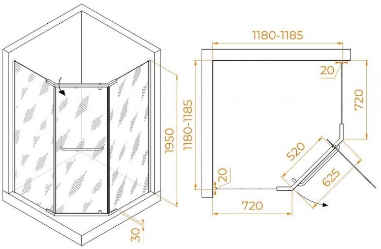 Душевой уголок RGW Passage PA-081B 120x120 35088122-14 профиль Черный стекло прозрачное Душевой уголок RGW Passage PA-081B 120x120 35088122-14 профиль Черный стекло прозрачное