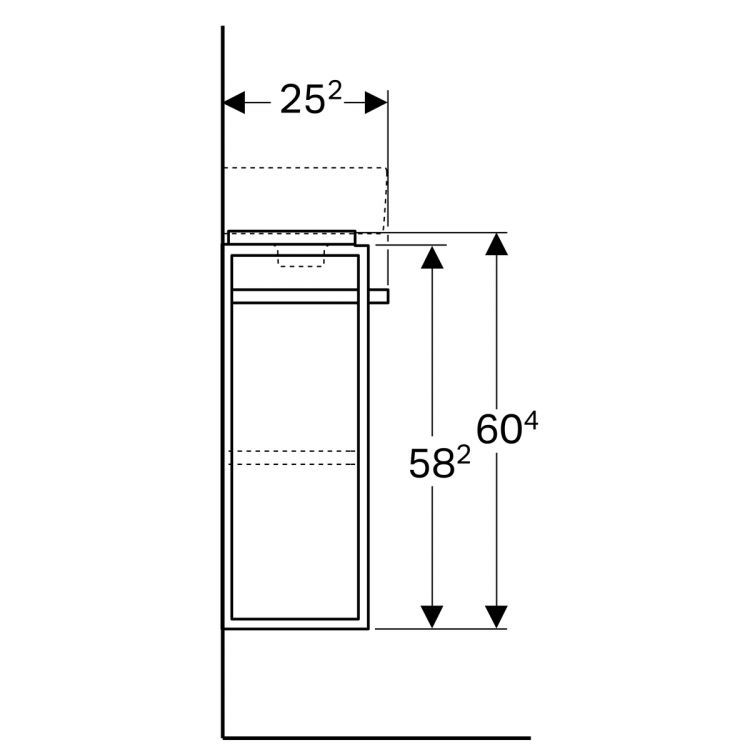Тумба под раковину Geberit Renova Nr.1 Comprimo, 45x23, фасад светло-серый глянец [862251000]