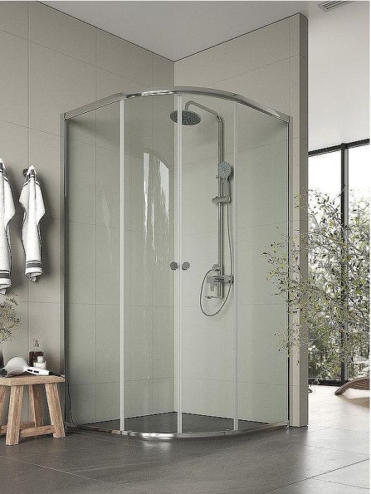 Душевой уголок Agger A01-100TCR/G 100x100 профиль Хром стекло прозрачное