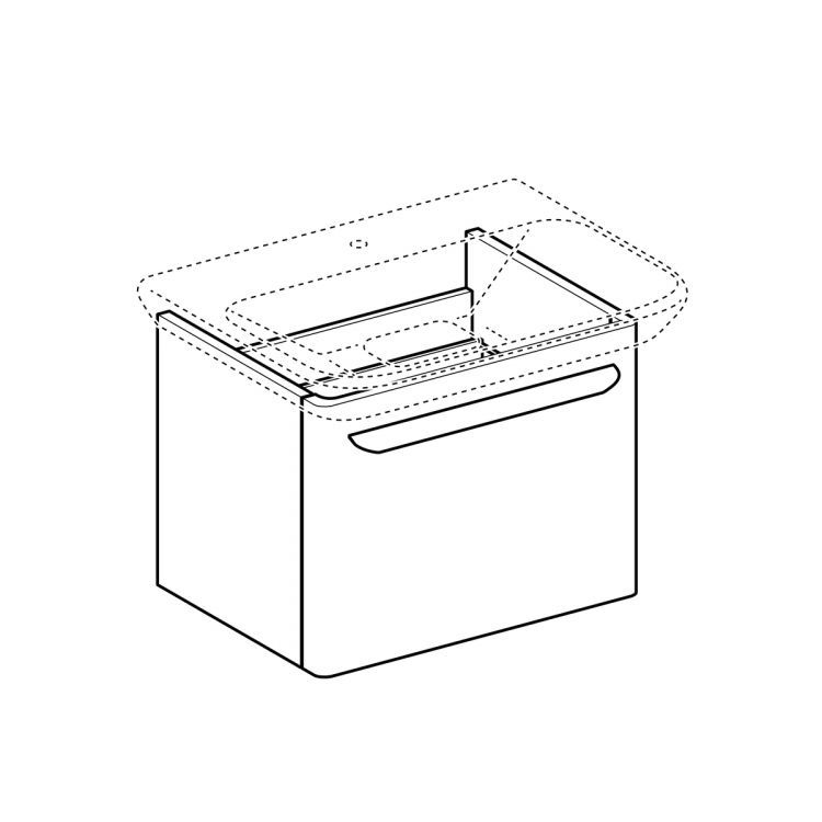 Тумба под раковину Geberit myDay, 54x41, белый глянец [Y824065000]