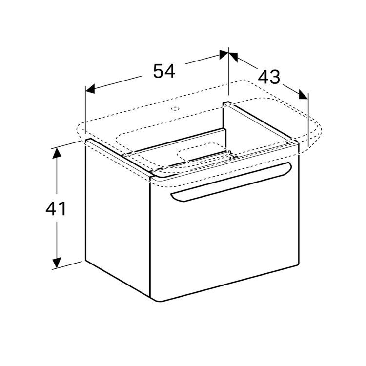 Тумба под раковину Geberit myDay, 54x41, белый глянец [Y824065000]