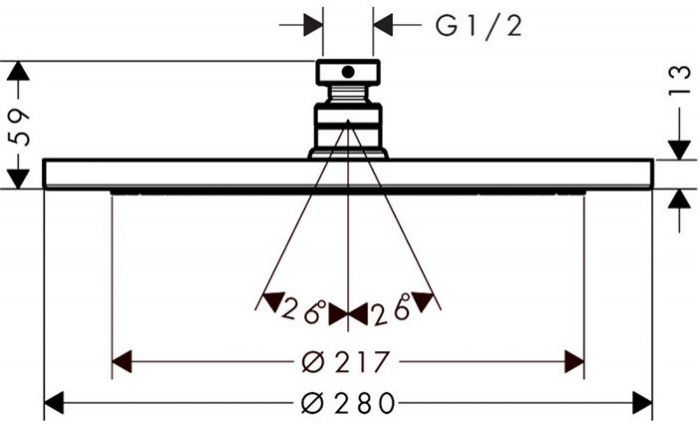 Hansgrohe Croma 280 Air 1jet Верхний душ &Oslash;28см., цвет: хром