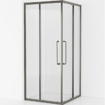Душевой уголок Cezares Relax-304 100x100 RELAX-304-A-2-100-C-GM профиль Оружейная сталь стекло прозрачное