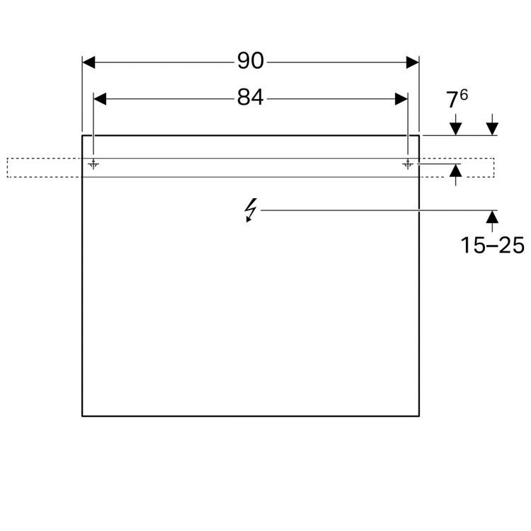 Зеркало Geberit iCon с подсветкой, 90x4, [840790000]