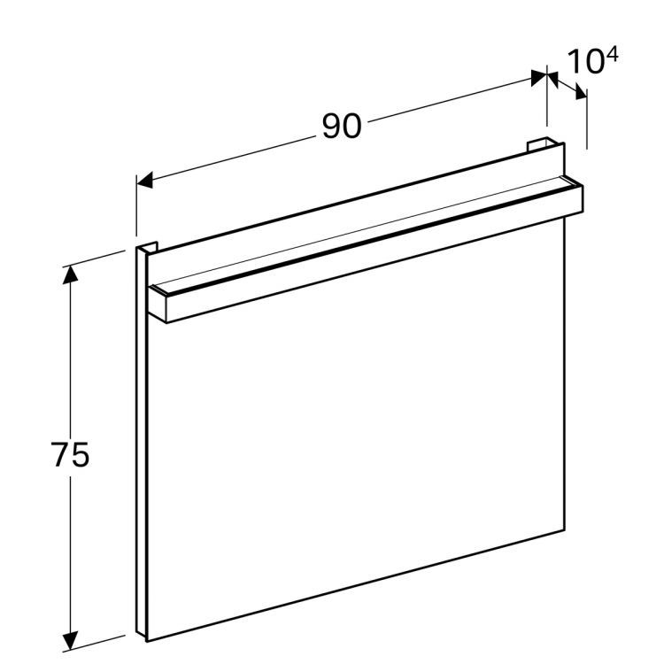 Зеркало Geberit iCon с подсветкой, 90x4, [840790000]