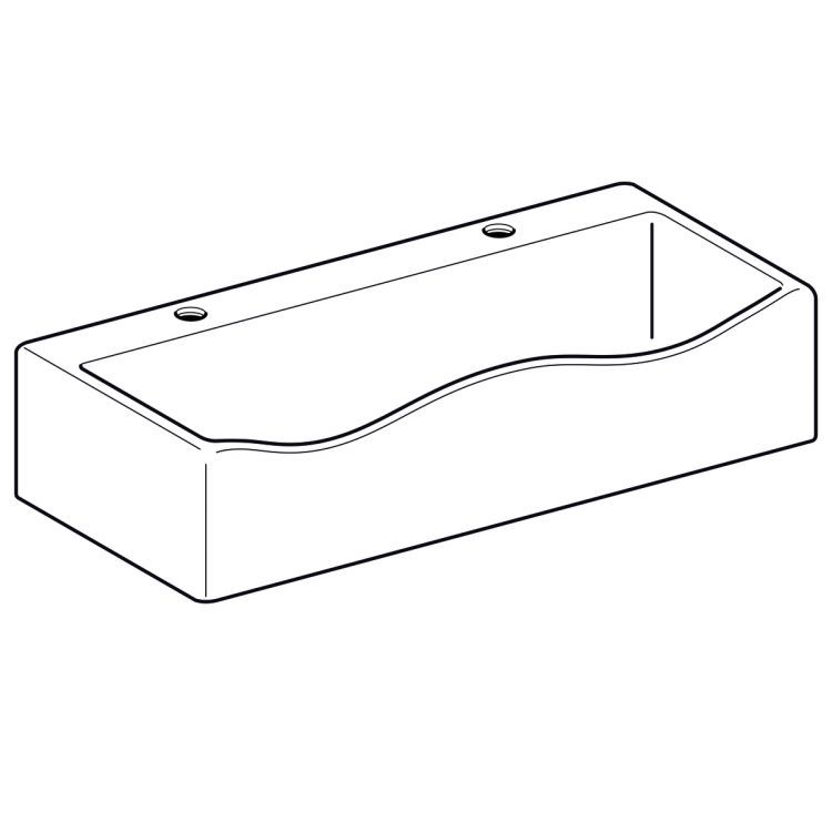 Раковина Geberit Bambini Раковина под два смесителя слева и справа, 90х41.5 см,  без перелива, цвет белый [430200016]