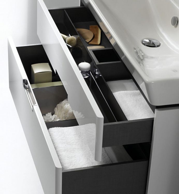 Тумба для ванной Reve 80 см подвесная, цвет белый бриллиант [EB1135-G1C]