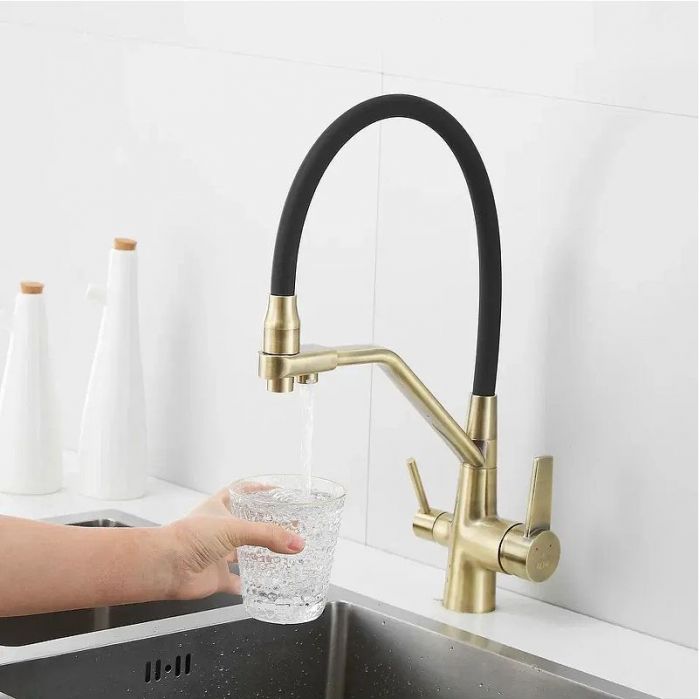 Смеситель для кухни Rose R558Q цвет Бронза Черный