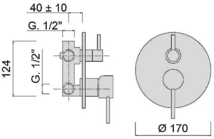 Смеситель для душа Giulini Futuro F6513-3BROP Бронза матовая