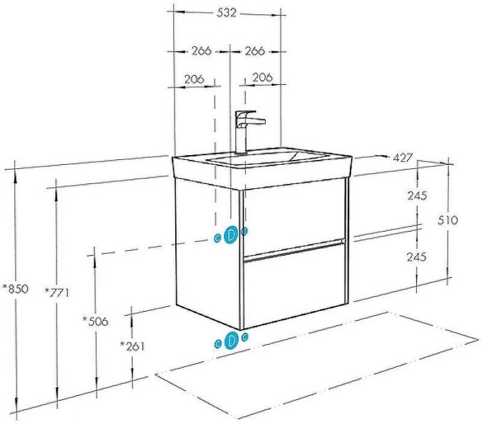 Тумба с раковиной Aquaton Сканди 55 1A2517K0SD010 подвесная Белая