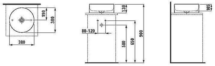 Раковина-чаша Laufen Living 37 8.1143.5.000.112.1 Белая