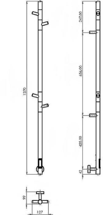 Электрический полотенцесушитель Vincea 15х140 VTD-1DBE Черный матовый