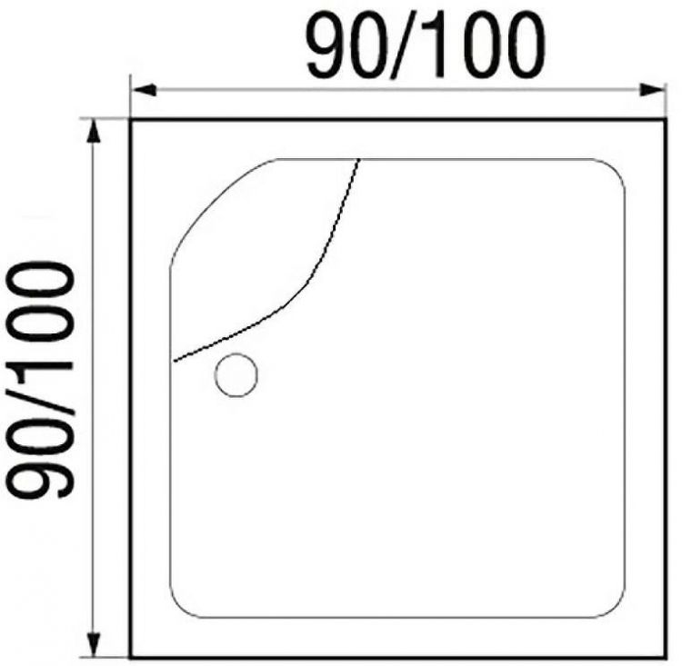 Душевой поддон из АБС-пластика Wemor 90x90 S 10000006060 Белый