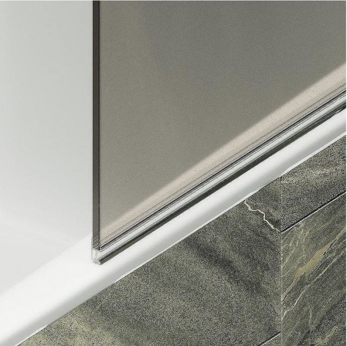 Шторка на ванну Maybah Glass MGV-607-6 500x1400 поворотная на монопетле Черный стекло бронзовое матовое