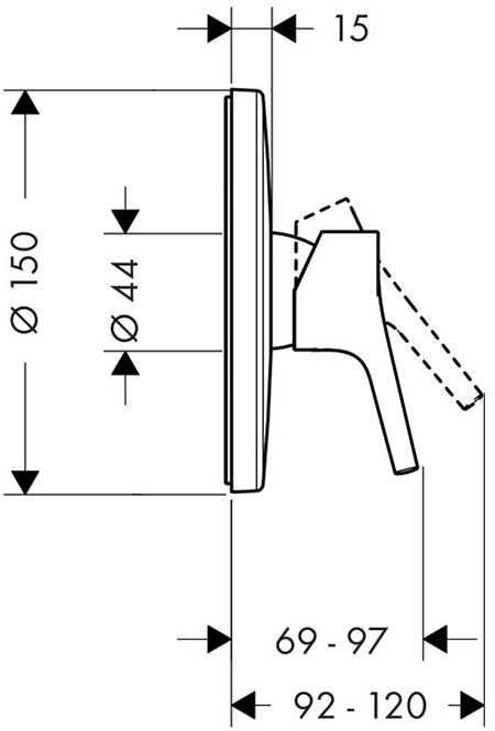 Hansgrohe Talis S Смеситель для душа, встраиваемый, СМ, внешняя часть, цвет: хром