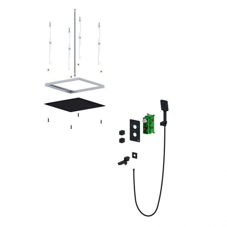 Душевая система встроенная с термостатом Timo Petruma SX-5019/03SM черный Душевая система встроенная с термостатом Timo Petruma SX-5019/03SM черный