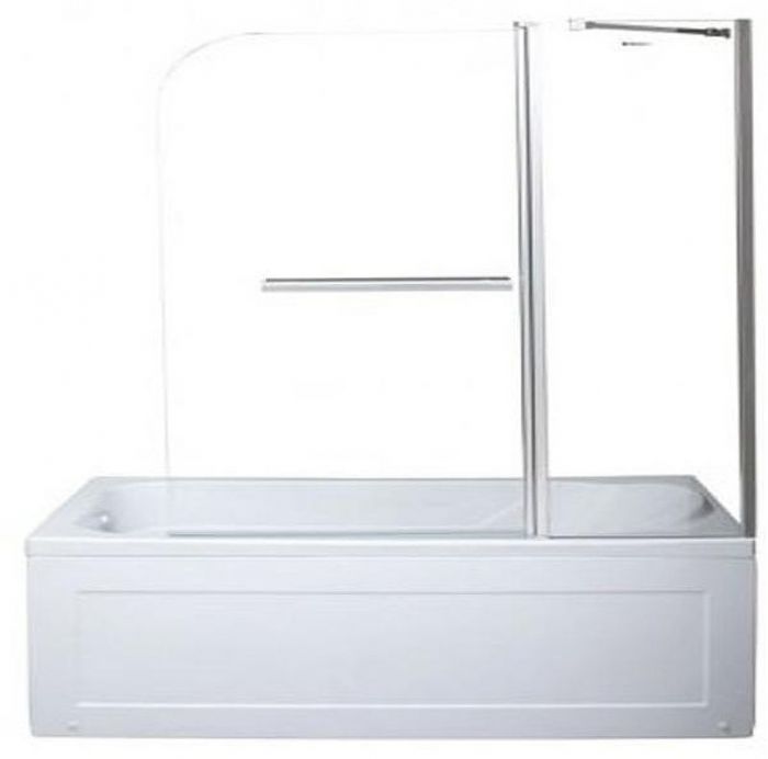 Шторка на ванну Aquanet SG-1200 150 209412 профиль Хром стекло Прозрачное