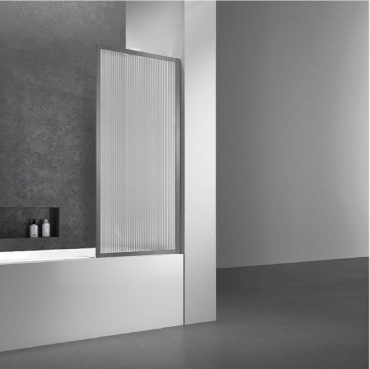 Шторка на ванну Vincea 70x140 VSB-41700FLGM профиль Вороненая сталь стекло рифленое