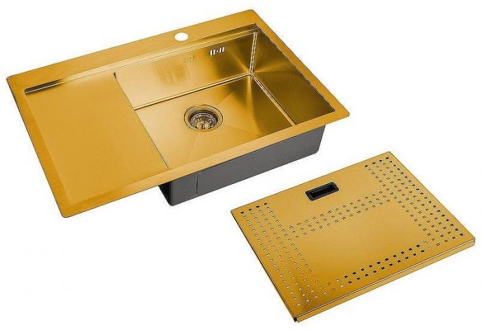 Кухонная мойка ZorG Master 78 ZM N-7852-R BRONZE с накладкой Бронза
