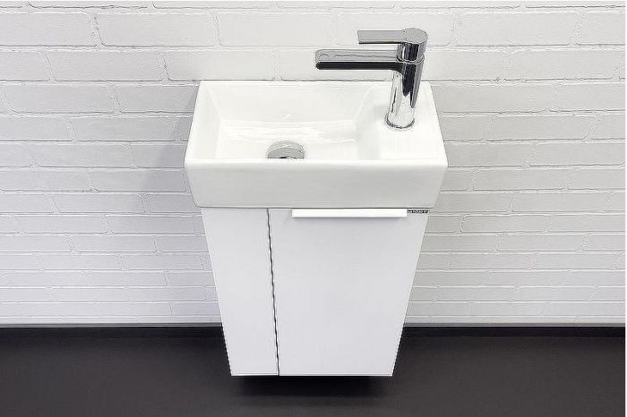 Тумба с раковиной Comforty Асти 40 00-00012835 подвесная Белый глянец