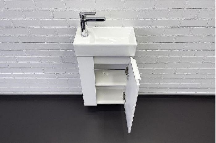 Тумба с раковиной Comforty Асти 40 00-00012835 подвесная Белый глянец