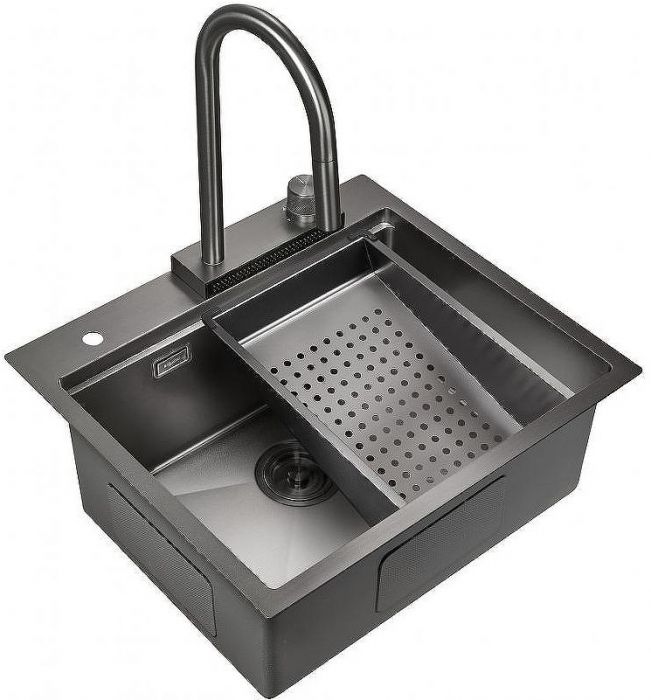 Кухонная мойка Milacio Denia 57 MC.77409 Вороненая сталь