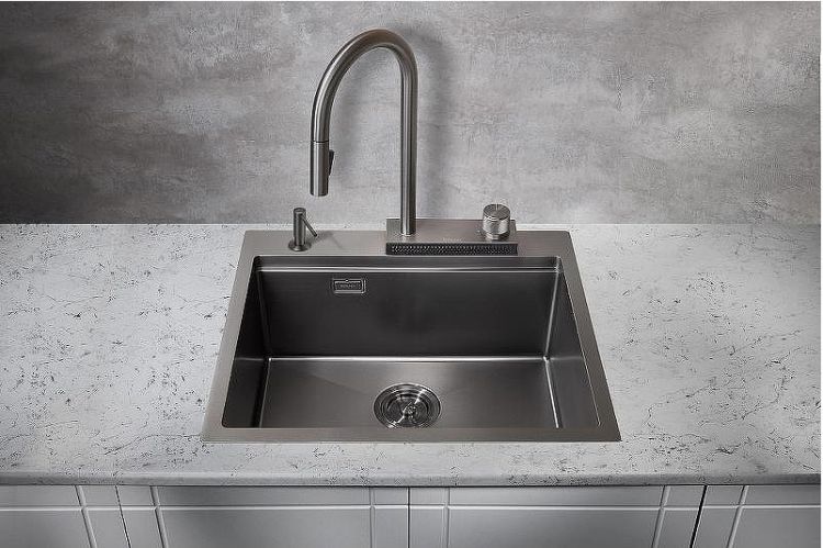 Кухонная мойка Milacio Denia 57 MC.77409 Вороненая сталь Кухонная мойка Milacio Denia 57 MC.77409 Вороненая сталь