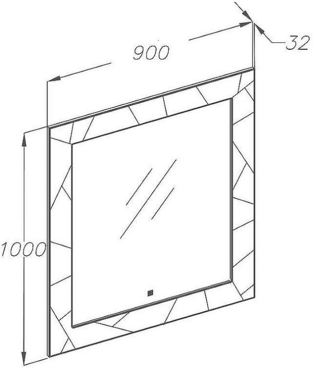 Зеркало Opadiris Луиджи 90 00-00006559  с подсветкой Серое матовое с бесконтактным выключателем и подогревом
