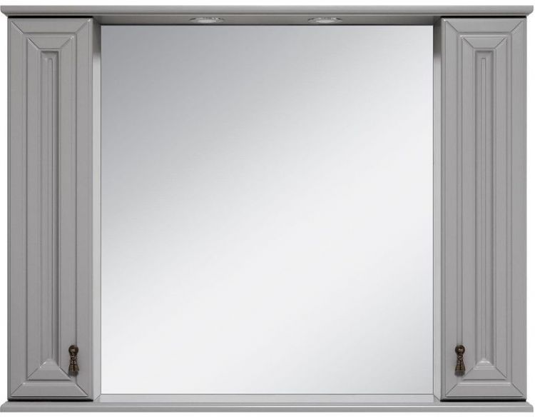 Зеркало со шкафом Misty Лувр 105 П-Лвр03105-1504 с подсветкой Серое