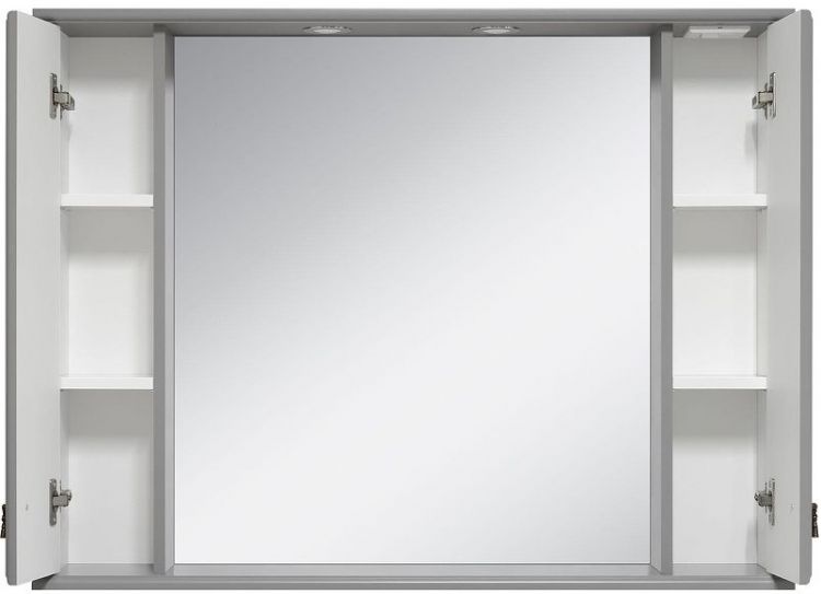 Зеркало со шкафом Misty Лувр 105 П-Лвр03105-1504 с подсветкой Серое