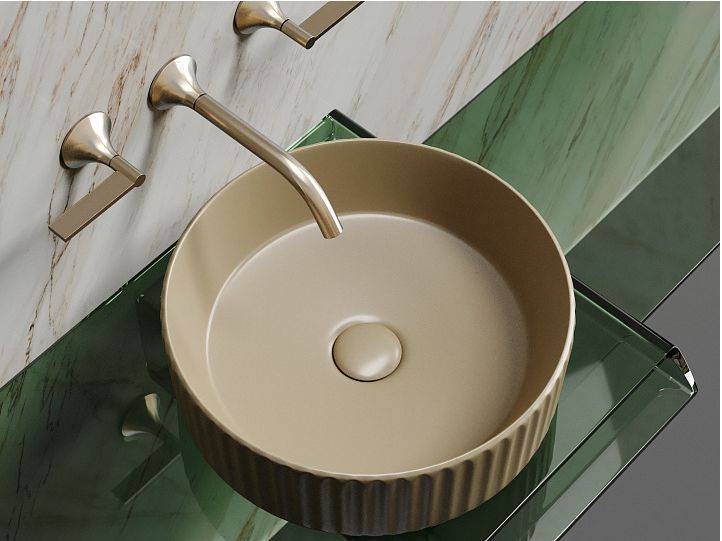 Умывальник CERAMICANOVA Element чаша накладная круглая (цвет Капучино Матовый) CN6057MC