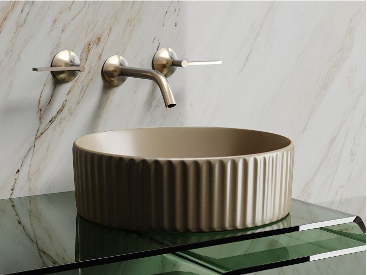 Умывальник CERAMICANOVA Element чаша накладная круглая (цвет Капучино Матовый) CN6057MC