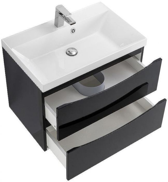 Тумба под раковину BelBagno Marino 70 MARINO-700-2C-SO-NL-P подвесная Nero Lucido