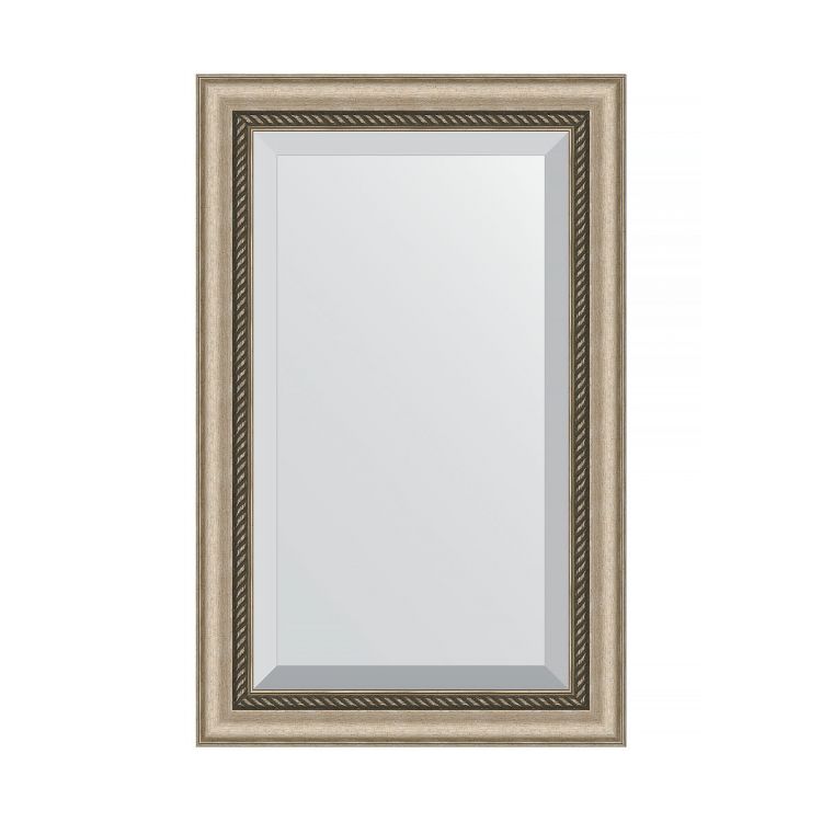 Зеркало EVOFORM  EXCLUSIVE BY 1132 53x83 состаренное серебро с плетением 70 мм с фацетом в багетной раме