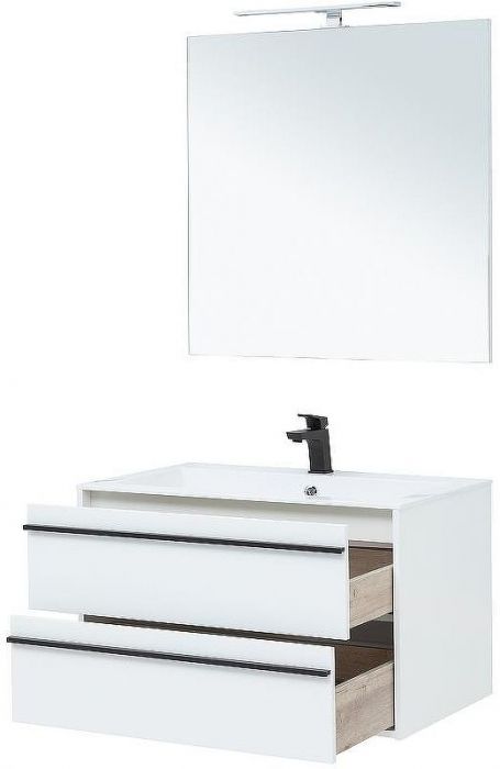 Тумба с раковиной Aquanet Lino 90 271949 подвесная Белая матовая