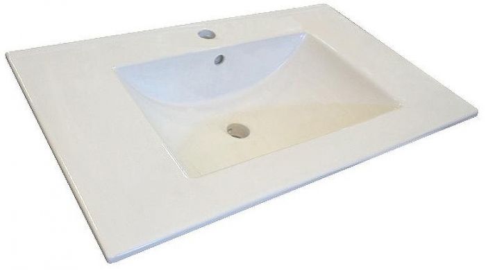 Тумба с раковиной Comforty Турин 75М 00-00013913 подвесная Дуб бежевый Белая глянцевая