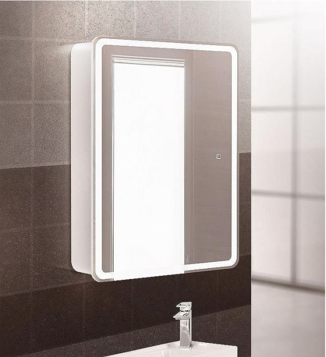 Зеркальный шкаф BelBagno Marino 60 SPC-MAR-600/800-1A-LED-TCH с подсветкой Белый