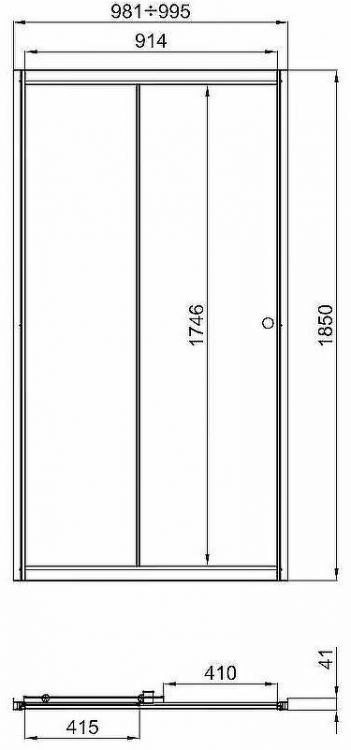 Душевая дверь Triton Слайд 100 Щ0000038519 профиль Белый стекло прозрачное с рисунком