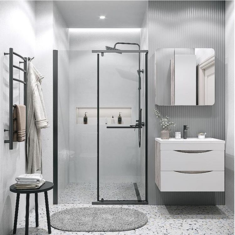 Душевая дверь Grossman Pragma 100 100.K33.03.100.21.00 профиль Черный матовый стекло прозрачное