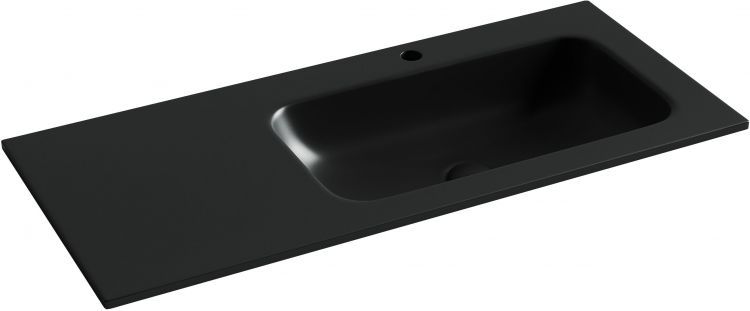 Раковина накладная SANCOS Grace прямоугольная , с отверстием под смеситель 1010x457x137 мм, чаша справа, цвет черный матовый, CN7015MB