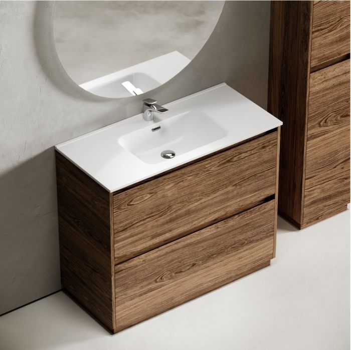 Тумба напольная под раковину SANCOS Libra Floor, дуб чарльстон 990х450х840 мм, LB100FECH