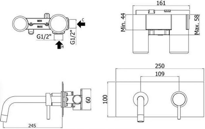 Смеситель для раковины Paffoni Light LIG103CR/M цвет Хром
