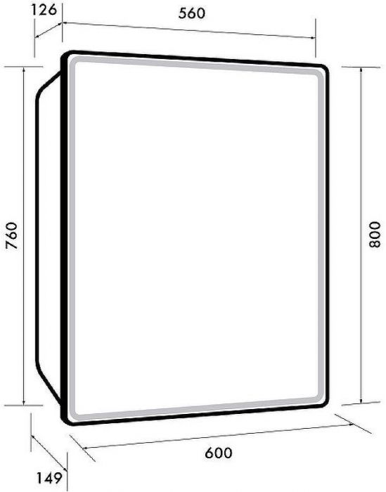 Зеркальный шкаф Dreja Point 60 99.9032 с подсветкой Белый с инфракрасным выключателем