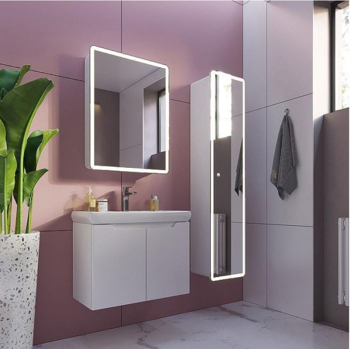 Зеркальный шкаф Dreja Point 60 99.9032 с подсветкой Белый с инфракрасным выключателем