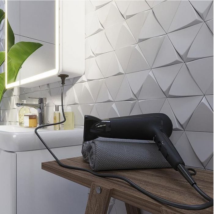 Зеркальный шкаф Dreja Point 60 99.9032 с подсветкой Белый с инфракрасным выключателем