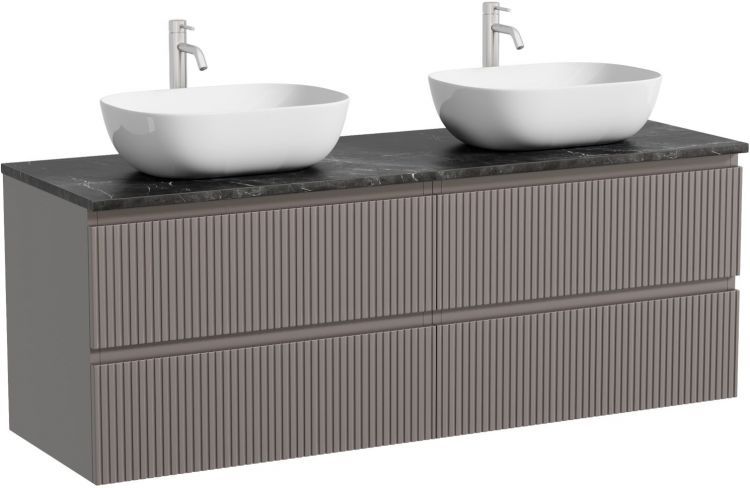 Тумба подвесная SANCOS Snob T, Doha Soft 790х445х500, под столешницу с отверстием под смеситель, цвет Black Sky, SNT80SM